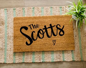 Personalized mat, custom doormat, doormat, housewarming gift, closing gift