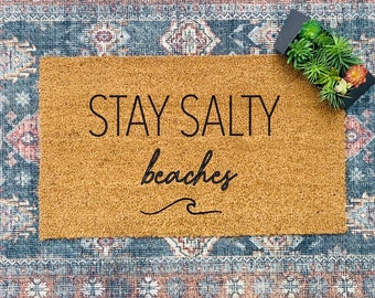 Stay Salty Beaches Coir Doormat| funny beach welcome mat | closing gift | funny doormat | beach house decor | beach doormat