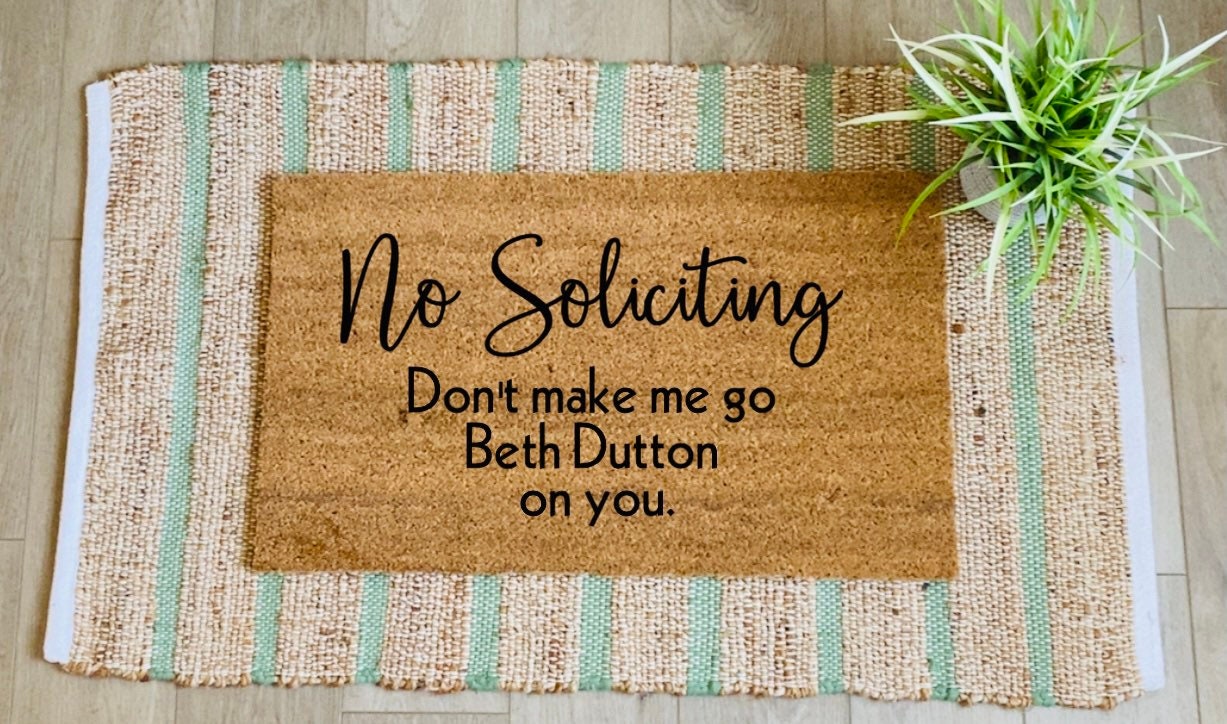 No soliciting doormat door mat mat welcome doormat | Etsy
