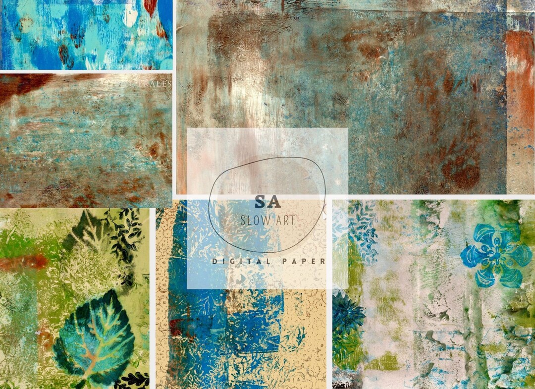 Digital Paper Pack. Distressed Pages. Printable Grunge Texture Sheets ...
