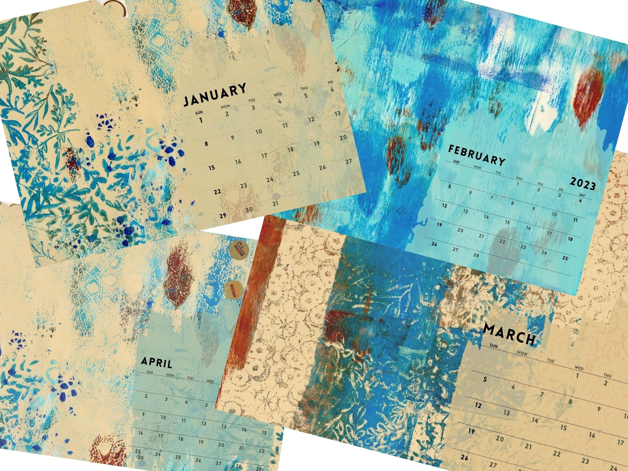 2023 Monthly Planner Printable Calendar Printable Junk Etsy