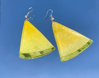 Real yellow watermelon resin earring/dried fruit Jewelry/pressed flower handmade earring/gift for mom/back to school