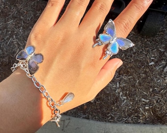 Real Butterfly Stainless Steel Ring, Bracelet, or Necklace - Y2K Jewelry