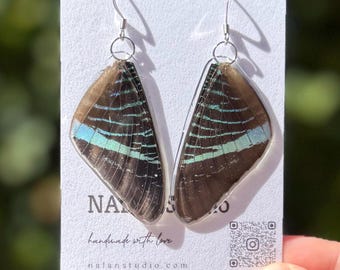 Real Urania Leilus Moth Wing Earrings, Real Moth Earrings, Butterfly Wing Jewelry, Insect Jewelry, Nature Lover Gift