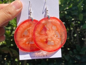 Boucles D'oreilles Pendantes Tomate - Bijou Acrylique Solide Pour Femmes, Occasions Spéciales