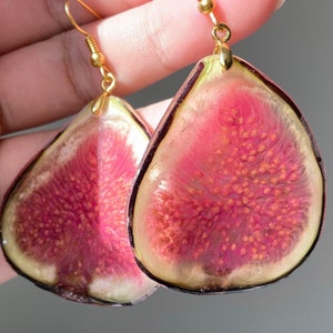 Real fig Earrings/handmade gift/resin necklace /birthday gift/autumn limited earrings/fall jewelry