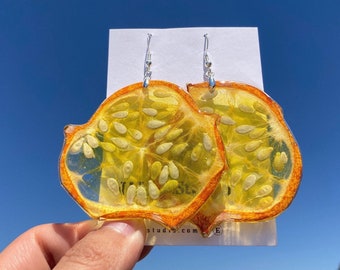 Kiwano Melon Real fruit Earring/Handmade resin Jewelry/bestselling gift for Mother’s Day/ Earring for spring and summer