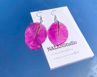 Real Bougainvillea earring/resin flower jewelry/handmade earring/best gift for mom/wife gift/bestselling birthday gifts