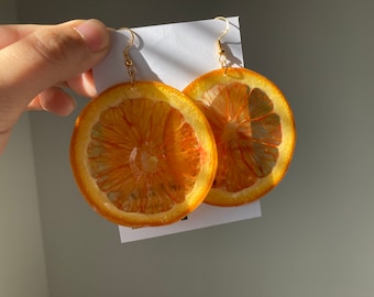 CUTE ORANGE FRUIT NOVELTY RING EARRING GIFT BOX CUTE ORANGE FRUIT NOVELTY RING EARRING GIFT BOX
