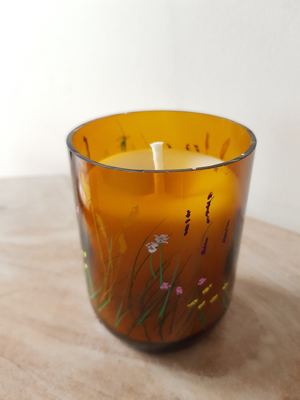 Beeswax Container Candle Handmade Candle Hand Poured Beeswax Etsy