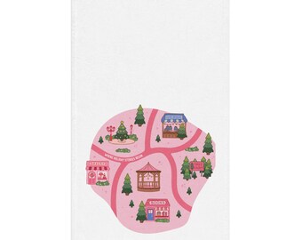 Holiday Village Hand Towel | Christmas Kitchen Decor