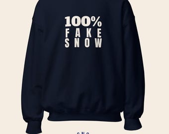 Sudadera 100% nieve sintética, cuello redondo minimalista con estampado de películas navideñas, suéter navideño con texto llamativo, regalo de Navidad para amantes del cine.