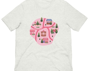 Holiday Village T-Shirt | Festive Christmas Town Map
