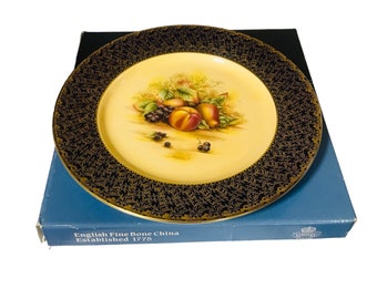Aynsley, Fruit Orchard Signed Large Plate, Bone English China Made
