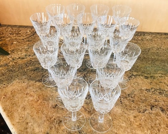 Price for Each..Vintage Waterford Lismore Crystal claret wine glass liqueur 5 oz, 5 3/4” High, gorgeous holiday gift. Irish glass