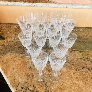 Price for Each..Vintage Waterford Lismore Crystal claret wine glass liqueur 5 oz, 5 3/4” High, gorgeous holiday gift. Irish glass