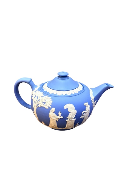 ウェッジウッド ジャスパー・ウェア ティーポット アンティーク 中古】WEDGWOOD（ウェッジウッド）家庭用ティーポット W-027