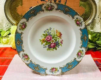 Vintage Shelley Duchess blue dinner plate 10.75 “ , bone china England. Gorgeous Gift For Her. 3 available.