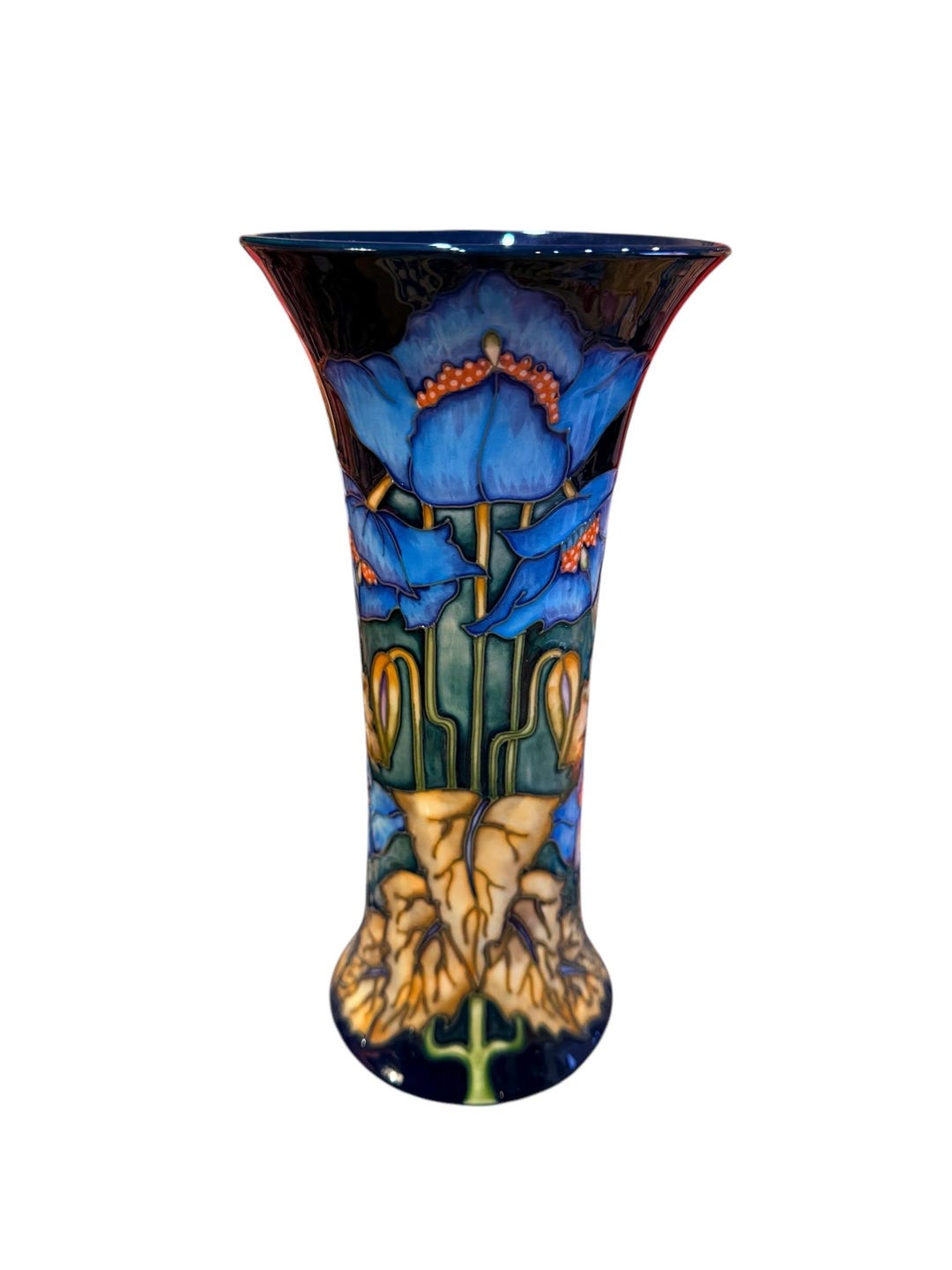 Moorcroft R Moorcroft Pottery Blue Rhapsody Pattered Vase 10” T by Phillip Gibson ...