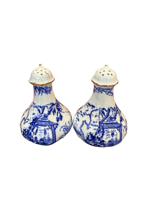 ロイヤル クラウン ダービー ミカド ブルー オリエンタル パターン 塩