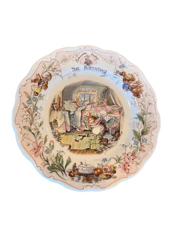 ヴィンテージ ロイヤルドルトン「バースデー」プレート 8 1/4インチ D