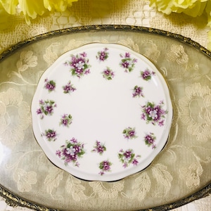 Vintage Royal Albert “Sweet Violet” Trivet Bone China England. Gorgeous Gift For Her. Tea party gift, purple violets teapot accessory