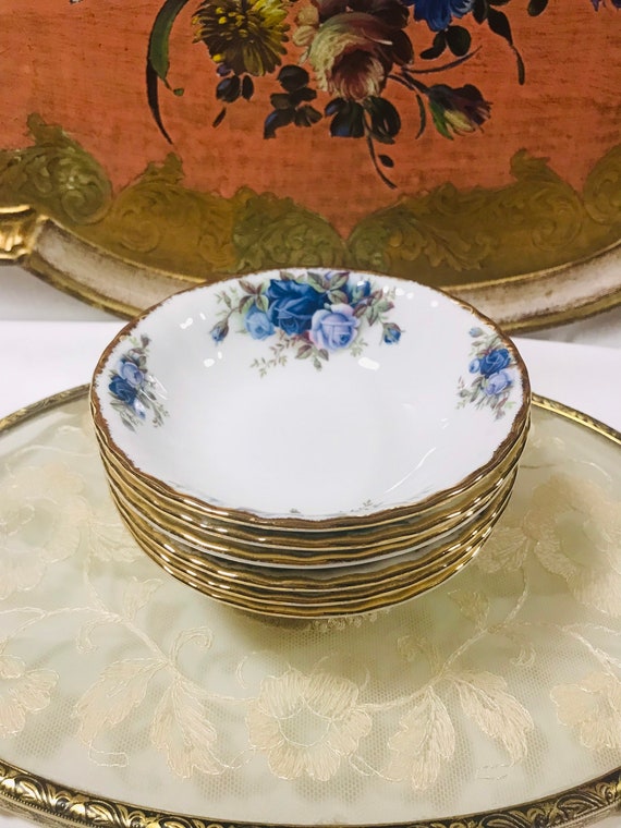 Bol Sur Pied Royal Albert Moonlight Rose - Porcelaine Bone China Vintage Rare