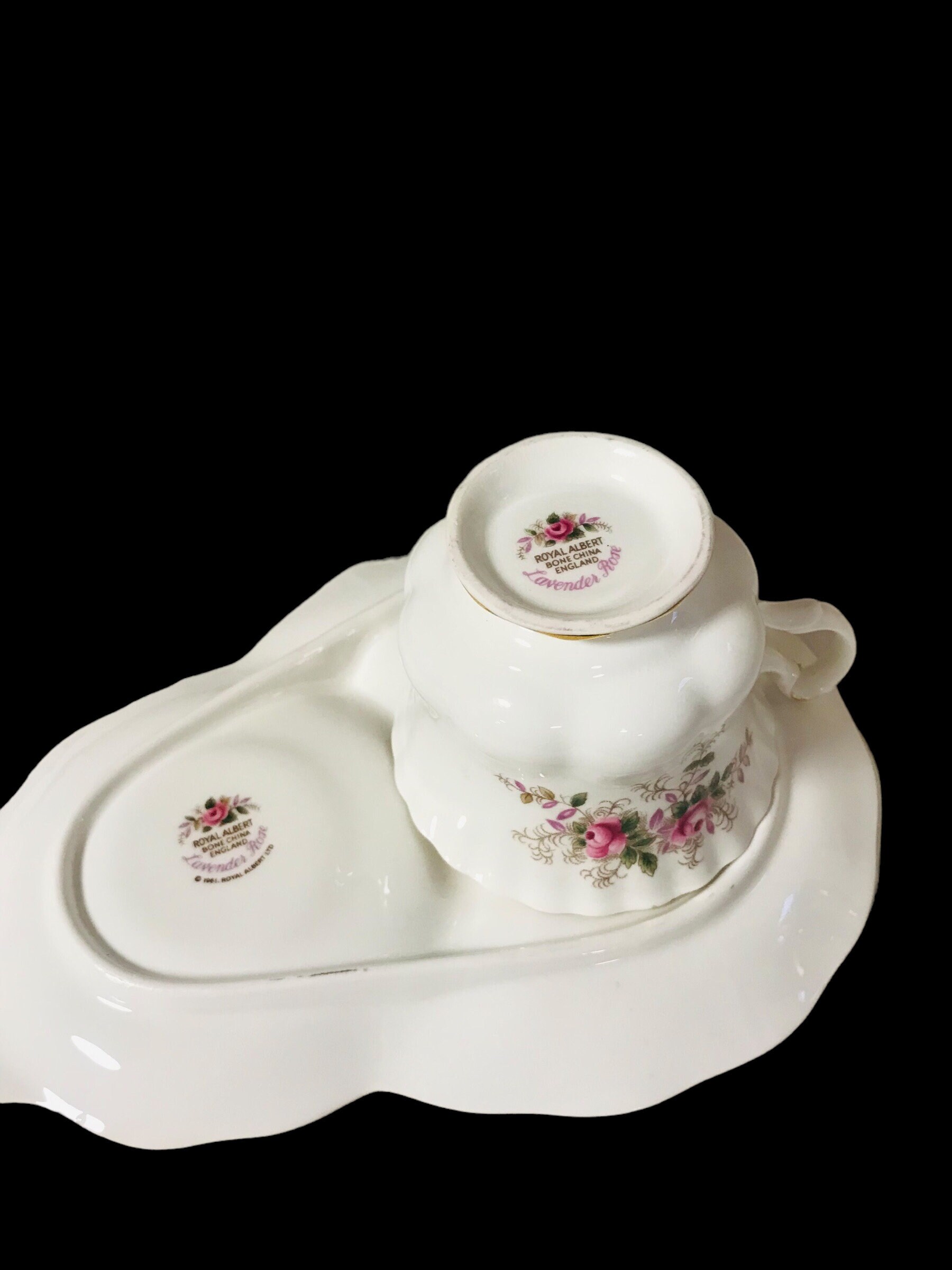 美しいロイヤルアルバートのラベンダーローズテニスセット、英国製