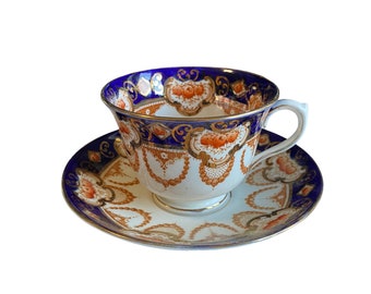 Vintage royal Albert crown china Handpainted Imari oriental style tea cup and saucer