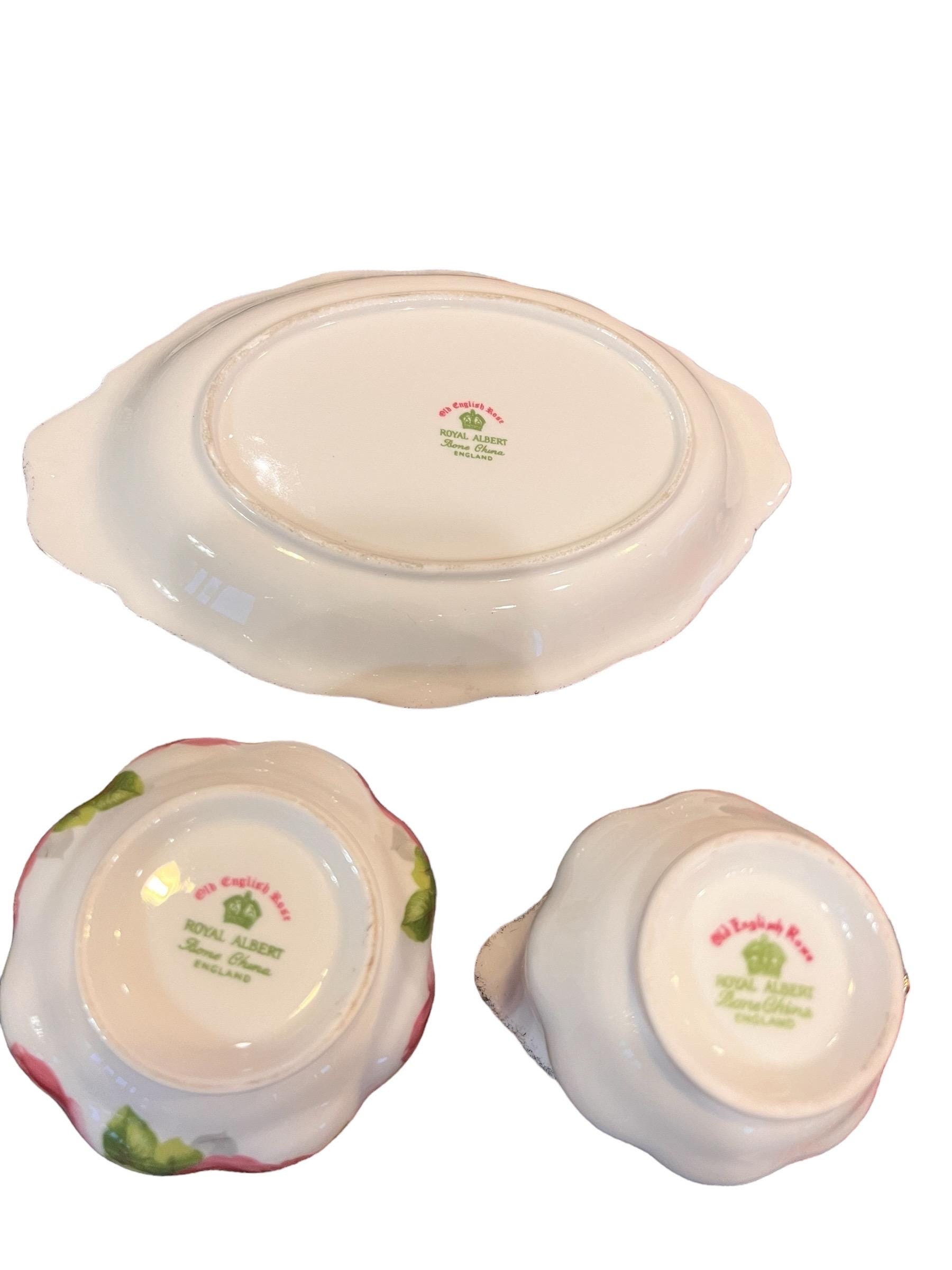 Royal Albert Modern Vintage Teeset – 3-teilig (Teekanne, Zuckerdose, Milchkännchen), 1,2 L, Country Roses Pink