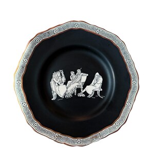 Plato de cerámica Pratt de Freton antiguo del siglo XIX F&R de 8 3/4” de diámetro con patrón griego antiguo, cerámica Prattware muy rara y pieza coleccionable.