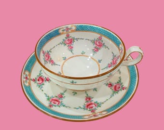 Antique Minton “persian Rose” (pattern B838) - Teacup With Saucer