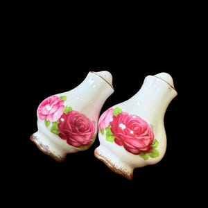 Royal Albert Old English Rose Salt and Pepper Shakers: Bone China England