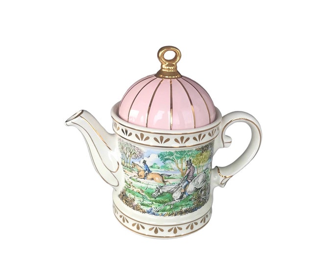 Vintage Sadler Tea Pot the Hunting Made in England Staffordshire