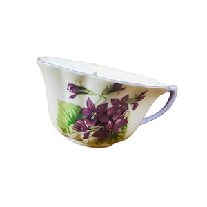 Vintage Shelley Violets replacement cup orphan bone china England, replacement Shelley cup.