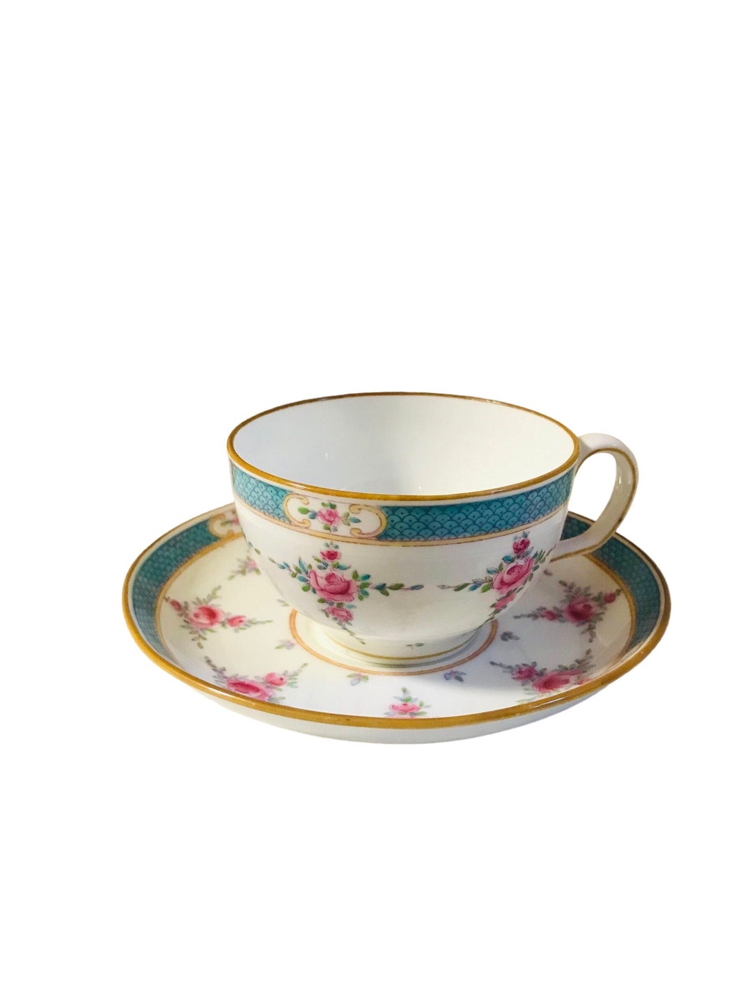 Antique Hand Painted Minton China Tea Cup and Saucer Set Etsy