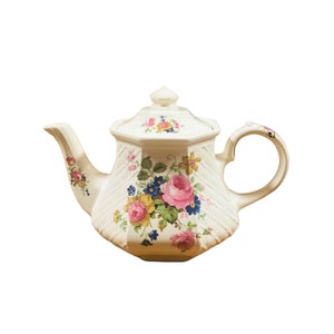 Bellissima teiera vintage Sadler con motivo a rose rosa, Inghilterra, splendida teiera Sadler da collezione.