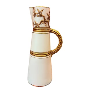 As is Antique Worcester pitcher ewer 10 1/2” H England, rare and collectible English antique Worcester porcelain.
