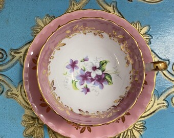 Aynsley Wild Violets Mini Vase and Dish Set, Fine Bone China - Etsy