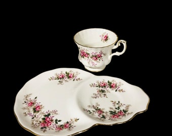 美しいロイヤルアルバートのラベンダーローズテニスセット、英国製