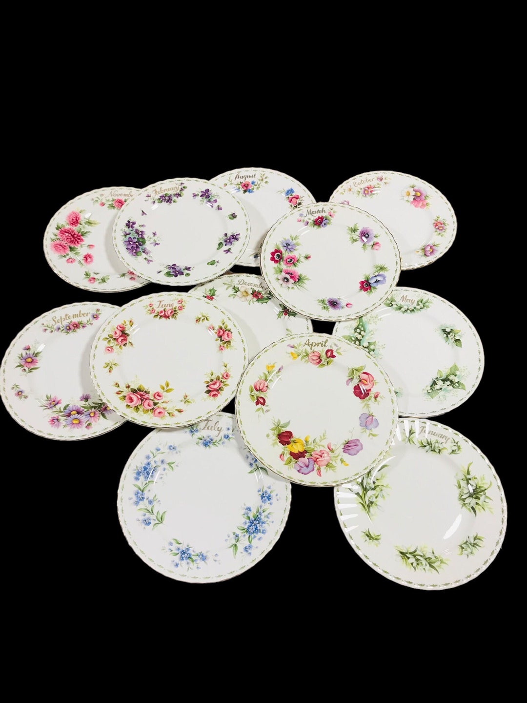 Collectible Royal Albert Flower of the Month Series Complete 12 Months