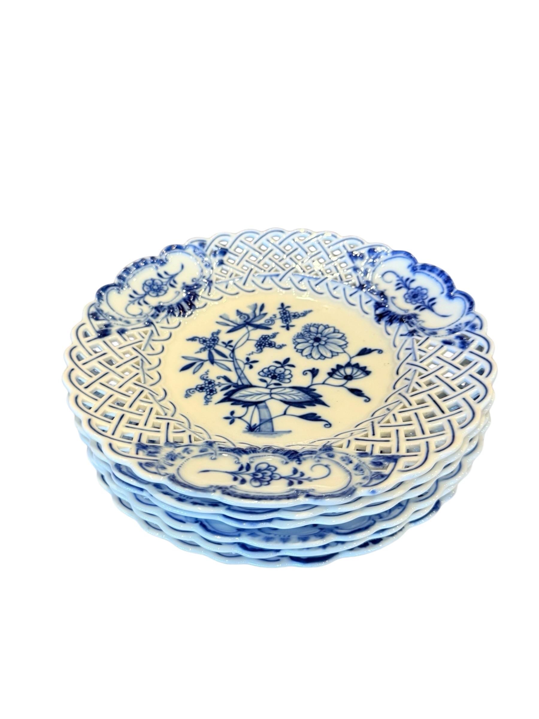 Saleron En Porcelaine De Meissen - Décor Zwiebelmuster (Oignon) - Pièce Authentique Du XVIIIe Siècle
