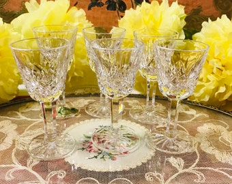 Price for each… Vintage Waterford Crystal Ireland Lismore pattern liqueur 1oz wine glasses 3.5” , gorgeous holiday gift .