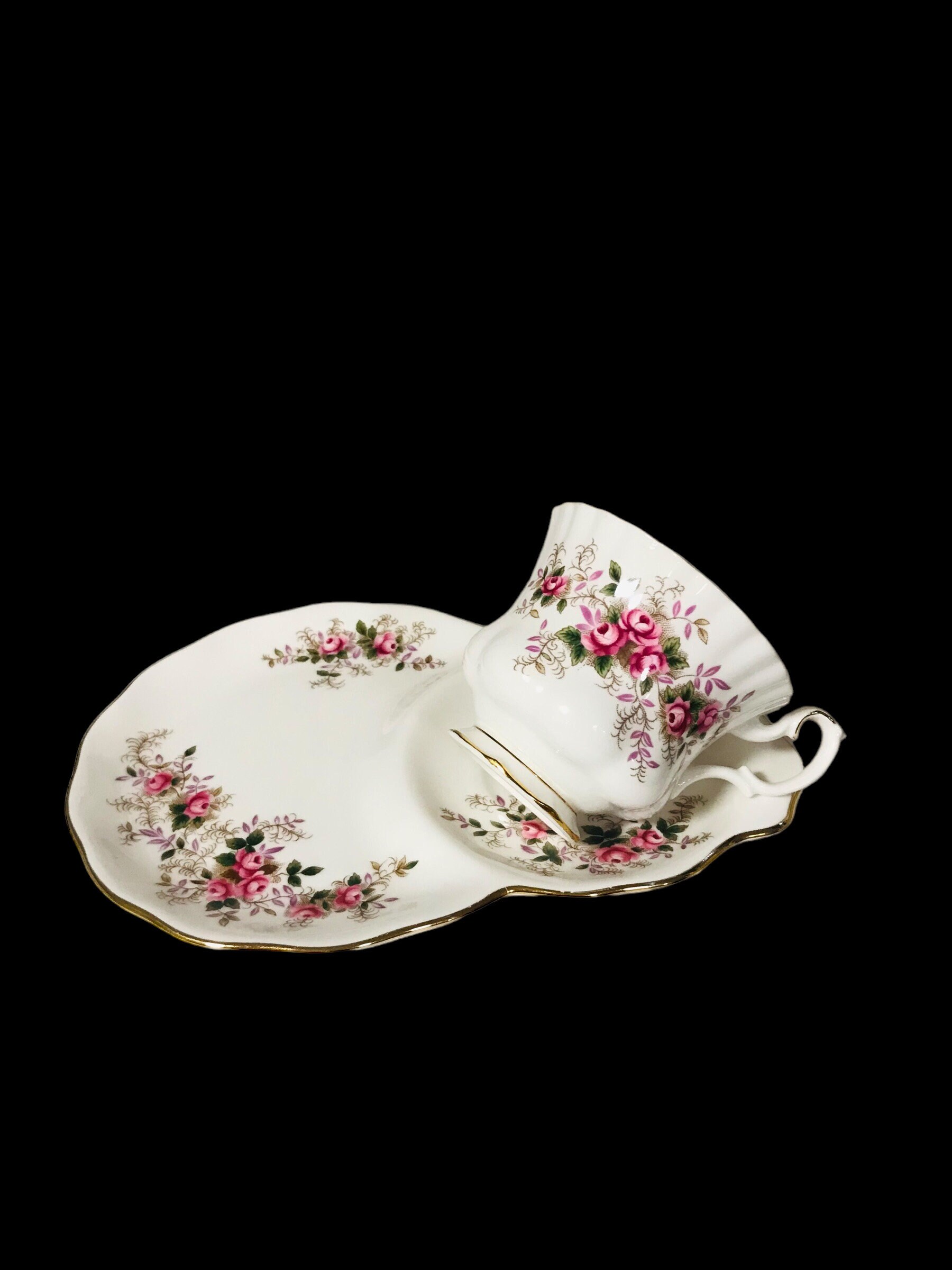 美しいロイヤルアルバートのラベンダーローズテニスセット、英国製