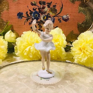 vintage Wallendorf German porcelain figurines, 1764 ballerina dancing girls, Gorgeous gift for her.