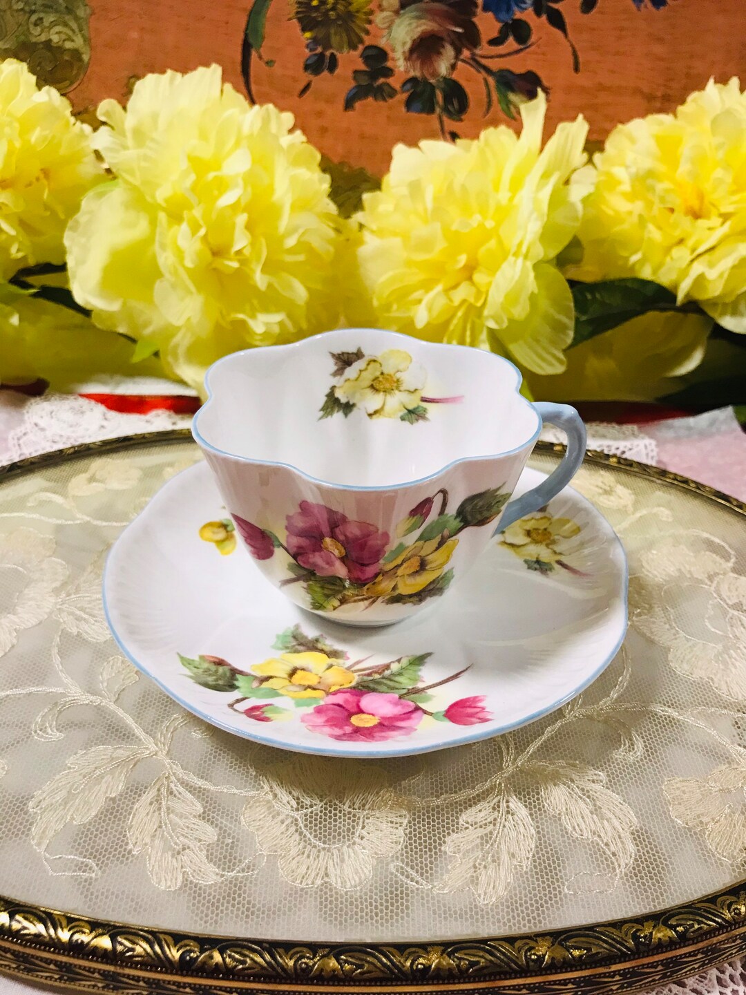 Collectible Vintage Shelley Begonia 13427 Tea Cup and Etsy