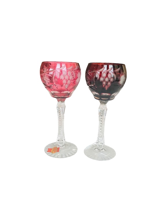 gorham wine glasses Pair of Vintage Gorham Crystal "King Edward" Wine Glasses