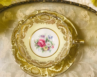 英国製パラゴンPARAGON ローズ&amp;ゴールド tea for two セット ビンテージトリオ PARAGON パラゴン BRIDAL ROSE 婚礼のバラ