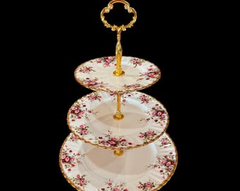 ヴィンテージスタイル キャス キッドソン 3段ケーキスタンド スプレー