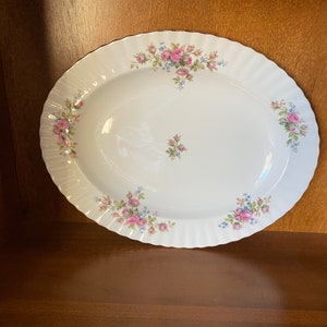 Royal Albert moss rose large oval platter 10.75” x 13.5” serving piece
